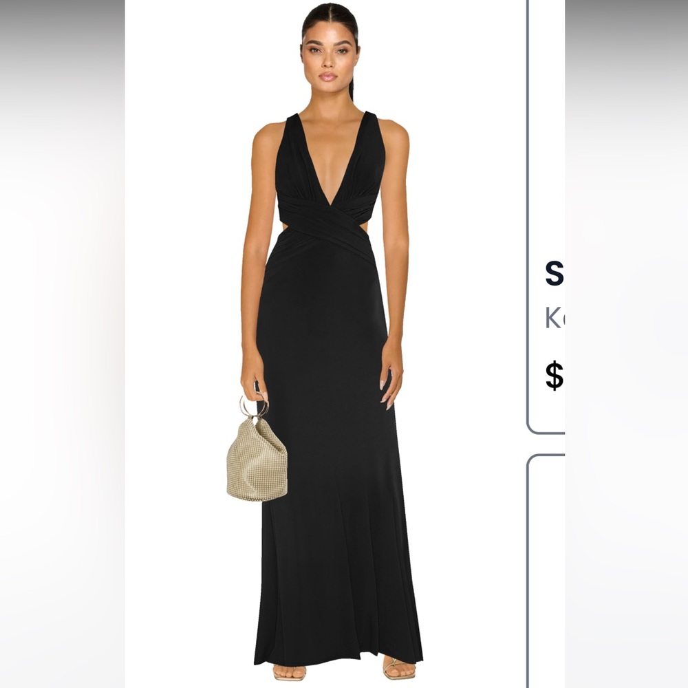 Katie May “secret agent” Black Backless Gown NWT